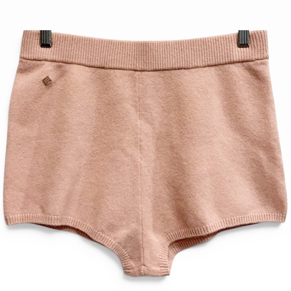 Sandro Paris Izzie Pink Bloomer Wool Knit High Rise‎ Shorts Size 40 L NWT